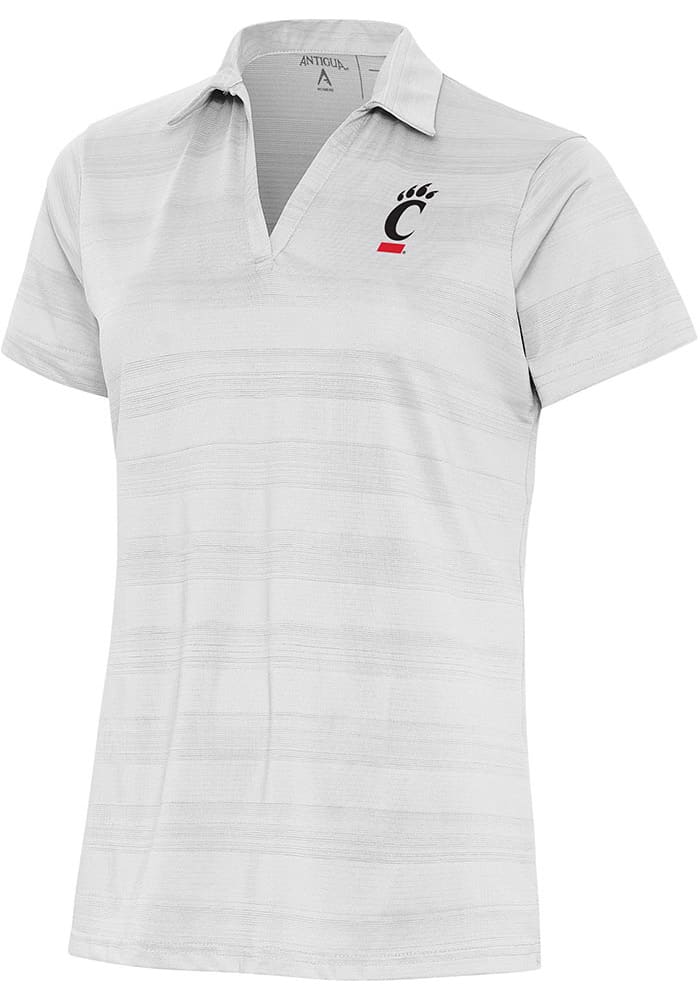 Antigua Cincinnati Bearcats Womens White Compass Short Sleeve Polo Shirt