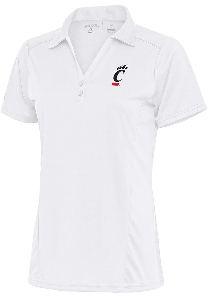 Antigua Cincinnati Bearcats Womens White Tribute Short Sleeve Polo Shirt