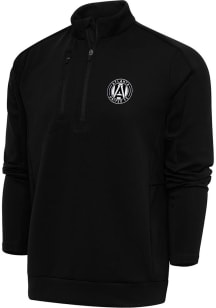 Antigua Atlanta United FC Mens Black Metallic Logo Generation Long Sleeve 1/4 Zip Pullover