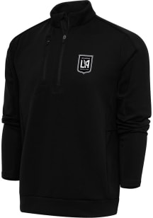 Antigua Los Angeles FC Mens Black Metallic Logo Generation Long Sleeve 1/4 Zip Pullover