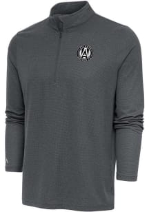 Antigua Atlanta United FC Mens Charcoal Metallic Logo Epic Long Sleeve 1/4 Zip Pullover