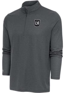 Antigua Los Angeles FC Mens Charcoal Metallic Logo Epic Long Sleeve 1/4 Zip Pullover