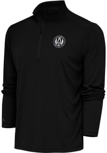 Antigua Atlanta United FC Mens Black Metallic Logo Tribute Long Sleeve 1/4 Zip Pullover