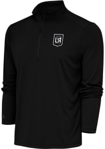 Antigua Los Angeles FC Mens Black Metallic Logo Tribute Long Sleeve 1/4 Zip Pullover