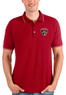Antigua Florida Panthers Mens Red Affluent Short Sleeve Polo