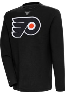 Antigua Philadelphia Flyers Mens Black Flier Bunker Long Sleeve Crew Sweatshirt