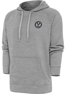 Antigua Atlanta United FC Mens Grey Metallic Logo Victory Long Sleeve Hoodie