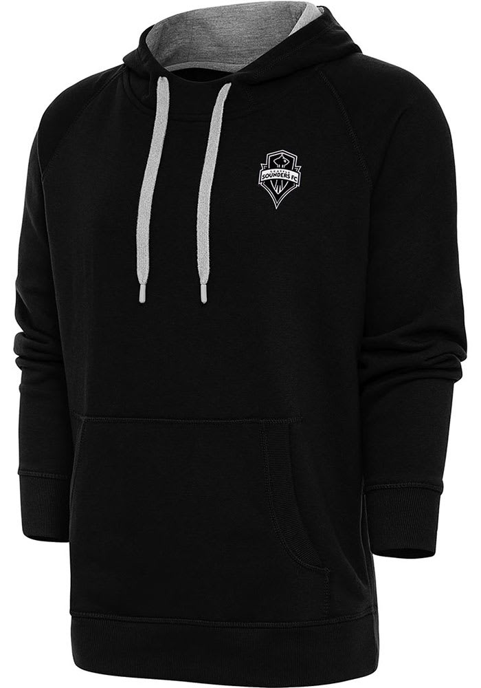 Antigua Seattle Sounders FC Metallic Logo Victory Hoodie - Black