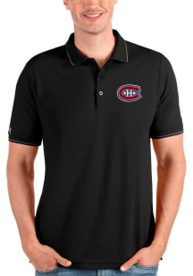 Antigua Montreal Canadiens Mens Silver Affluent Short Sleeve Polo