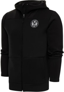 Antigua Atlanta United FC Mens Black Metallic Logo Protect Long Sleeve Full Zip Jacket