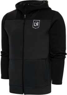 Antigua Los Angeles FC Mens Grey Metallic Logo Protect Long Sleeve Full Zip Jacket