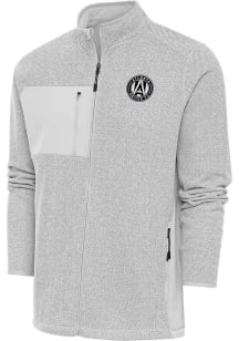 Antigua Atlanta United FC Mens Grey Metallic Logo Course Medium Weight Jacket