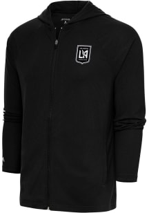 Antigua Los Angeles FC Mens Black Metallic Logo Legacy Long Sleeve Full Zip Jacket