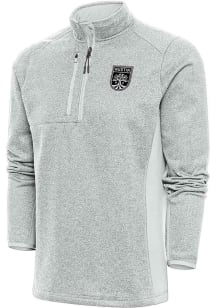 Antigua Austin FC Mens Grey Metallic Logo Course Pullover Jackets