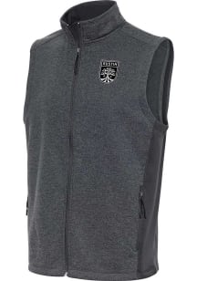 Antigua Austin FC Mens Grey Metallic Logo Course Sleeveless Jacket