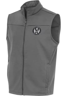 Antigua Atlanta United FC Mens Grey Metallic Logo Links Golf Sleeveless Jacket