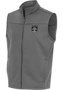Antigua Austin FC Mens Grey Metallic Logo Links Golf Sleeveless Jacket