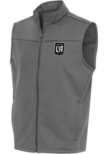Antigua Los Angeles FC Mens Grey Metallic Logo Links Golf Sleeveless Jacket