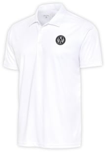 Antigua Atlanta United FC Mens White Metallic Logo Tribute Short Sleeve Polo