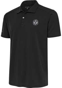 Antigua Atlanta United FC Mens Grey Metallic Logo Tribute Short Sleeve Polo