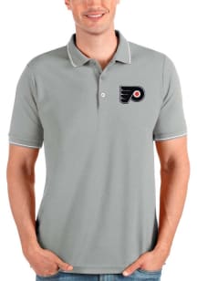 Antigua Philadelphia Flyers Mens Grey Affluent Short Sleeve Polo