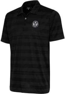Antigua Atlanta United FC Mens Black Metallic Logo Compass Short Sleeve Polo