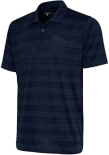 Antigua Denver Broncos Mens Navy Blue Tonal Logo Compass Short Sleeve Polo