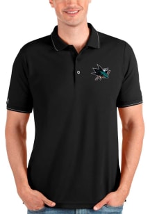 Antigua San Jose Sharks Mens Silver Affluent Short Sleeve Polo