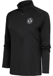 Antigua ATL United FC Womens Grey Metallic Logo Tribute 1/4 Zip Pullover