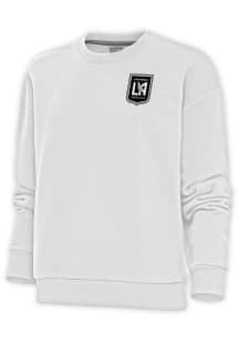 Antigua Los Angeles FC Womens White Metallic Logo Victory Crew Sweatshirt