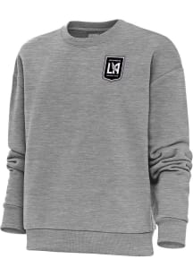 Antigua Los Angeles FC Womens Grey Metallic Logo Victory Crew Sweatshirt