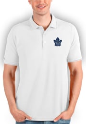 Antigua Toronto Maple Leafs Mens White Affluent Polo Short Sleeve Polo