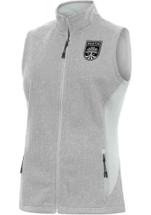 Antigua Austin FC Womens Grey Metallic Logo Course Vest