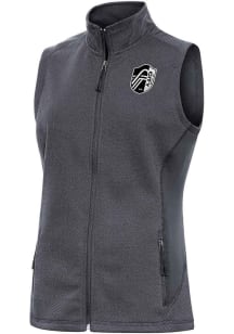 Antigua St Louis City SC Womens Charcoal Metallic Logo Course Vest