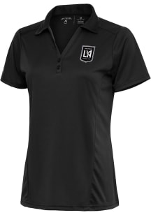 Antigua Los Angeles FC Womens Grey Metallic Logo Tribute Short Sleeve Polo Shirt