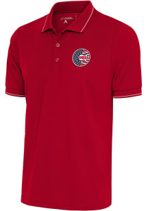 Antigua Chicago Cubs Mens Red Affluent Short Sleeve Polo