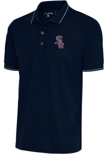 Antigua Chicago White Sox Mens Navy Blue Affluent Short Sleeve Polo