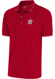 Antigua Houston Astros Mens Red Affluent Short Sleeve Polo