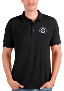 Antigua Winnipeg Jets Mens Silver Affluent Short Sleeve Polo