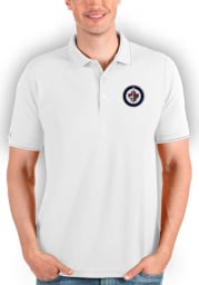 Antigua Winnipeg Jets Mens White Affluent Polo Short Sleeve Polo