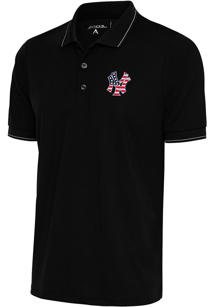 Antigua Men's New York Yankees Black Affluent Polo