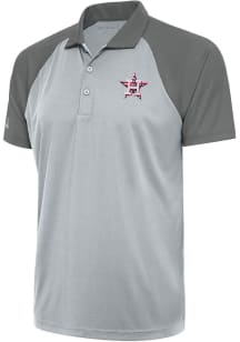 Antigua Houston Astros Mens Grey Nova Short Sleeve Polo