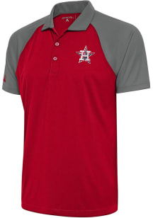 Antigua Houston Astros Mens Red Nova Short Sleeve Polo