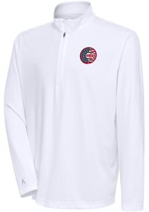 Antigua Chicago Cubs Mens White Patriotic Tribute Long Sleeve 1/4 Zip Pullover