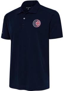Antigua Chicago Cubs Mens Navy Blue Tribute Short Sleeve Polo