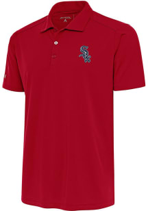 Antigua Chicago White Sox Mens Red Tribute Short Sleeve Polo