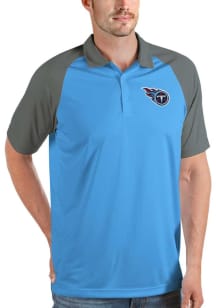 Antigua Tennessee Titans Mens Blue Nova Short Sleeve Polo