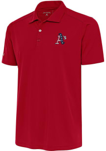 Antigua Oakland Athletics Mens Red Tribute Short Sleeve Polo