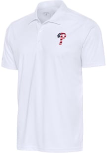 Antigua Philadelphia Phillies Mens White Tribute Short Sleeve Polo