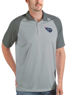 Antigua Tennessee Titans Mens Grey Nova Short Sleeve Polo